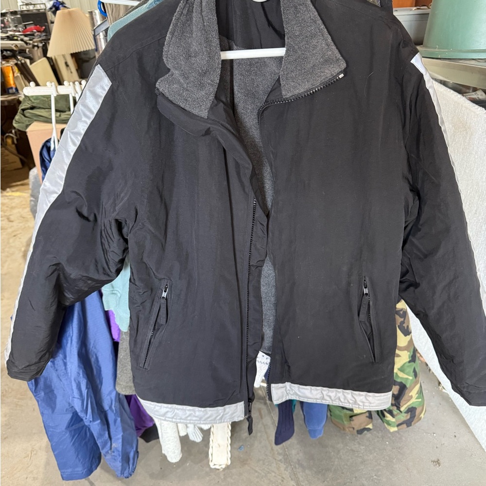 Black and Gray Jacket with Zip Pockets